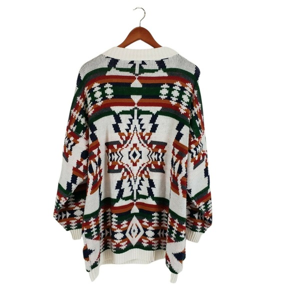 Vtg DIANA MARCO Plus Size 22? Multicolor Geometric Chunky Hipster Long Sleeve - Picture 2 of 9